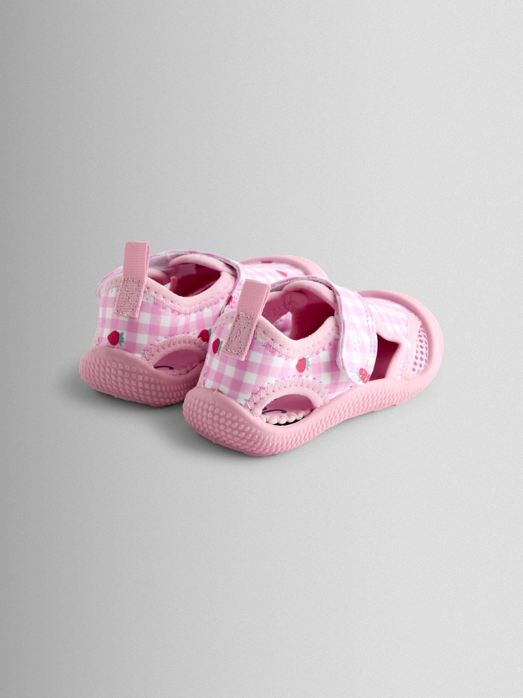 JoJo Maman Bébé Pink Strawberry Gingham Water Shoes image 2