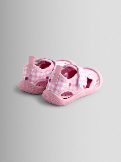 JoJo Maman Bébé Pink Strawberry Gingham Water Shoes image 2