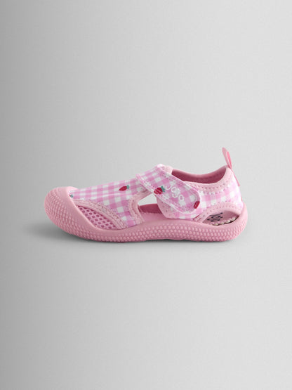 JoJo Maman Bébé Pink Strawberry Gingham Water Shoes image 4