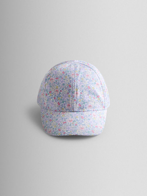 JoJo Maman Bébé Lilac Floral Cap With Bow image 1