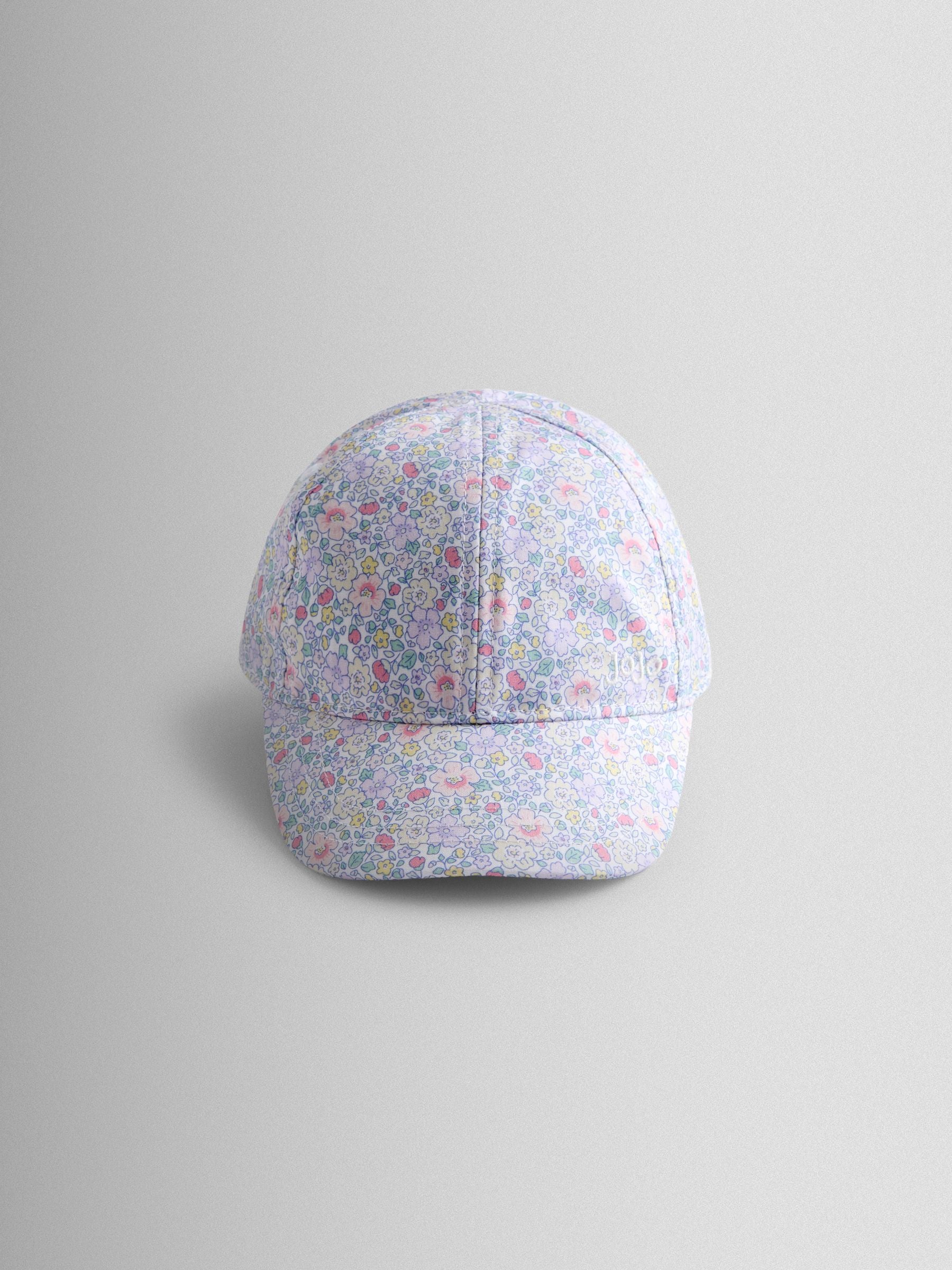 JoJo Maman Bébé Lilac Floral Cap With Bow image 1