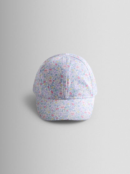 JoJo Maman Bébé Lilac Floral Cap With Bow image 1