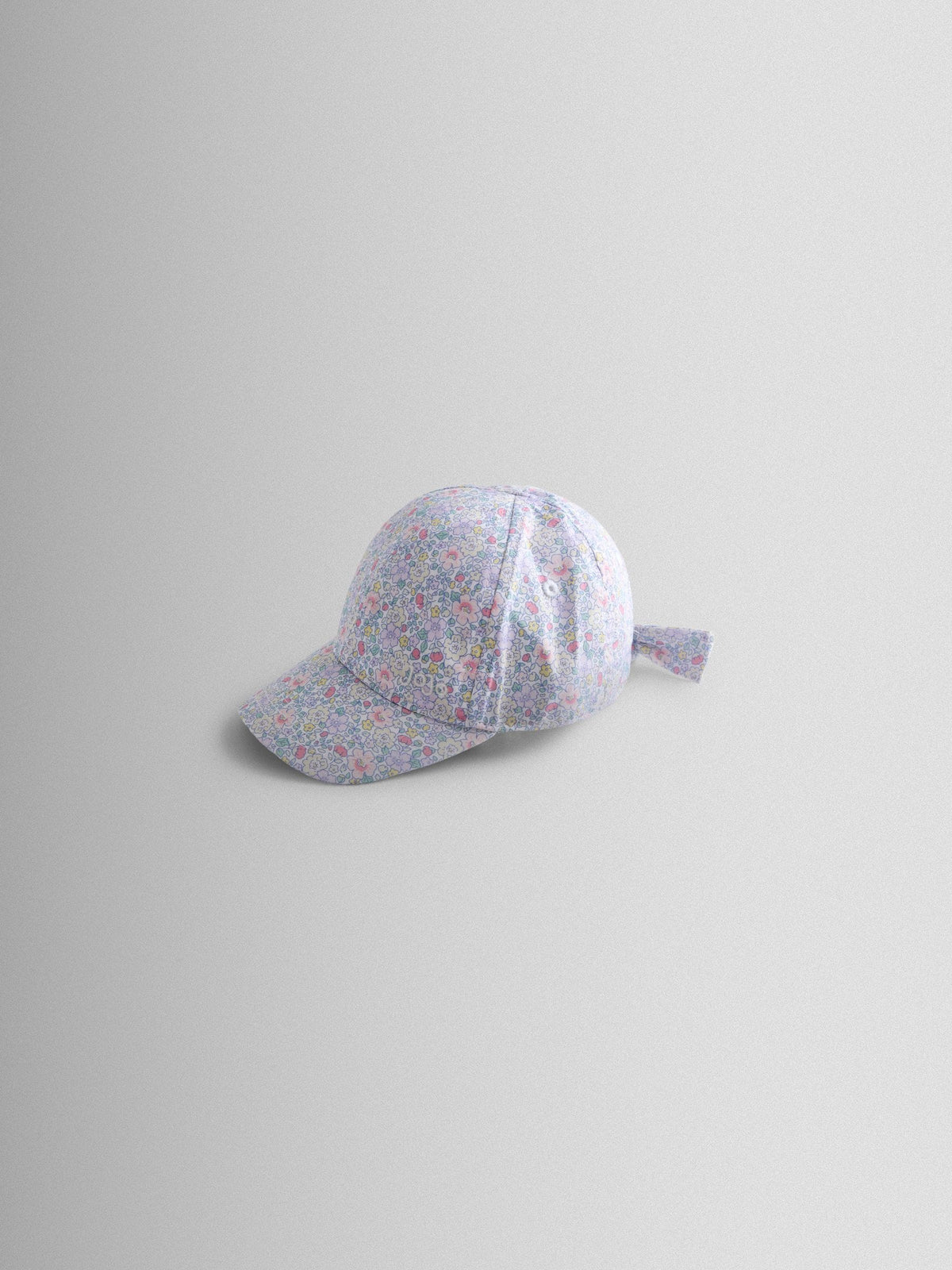 JoJo Maman Bébé Lilac Floral Cap With Bow image 2