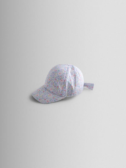 JoJo Maman Bébé Lilac Floral Cap With Bow image 2