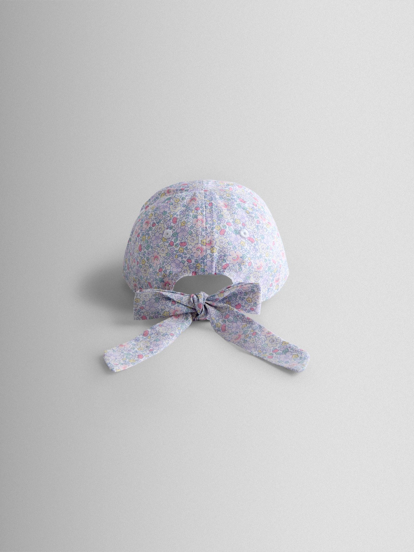 JoJo Maman Bébé Lilac Floral Cap With Bow image 3