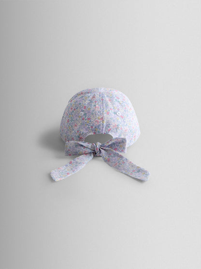 JoJo Maman Bébé Lilac Floral Cap With Bow image 3