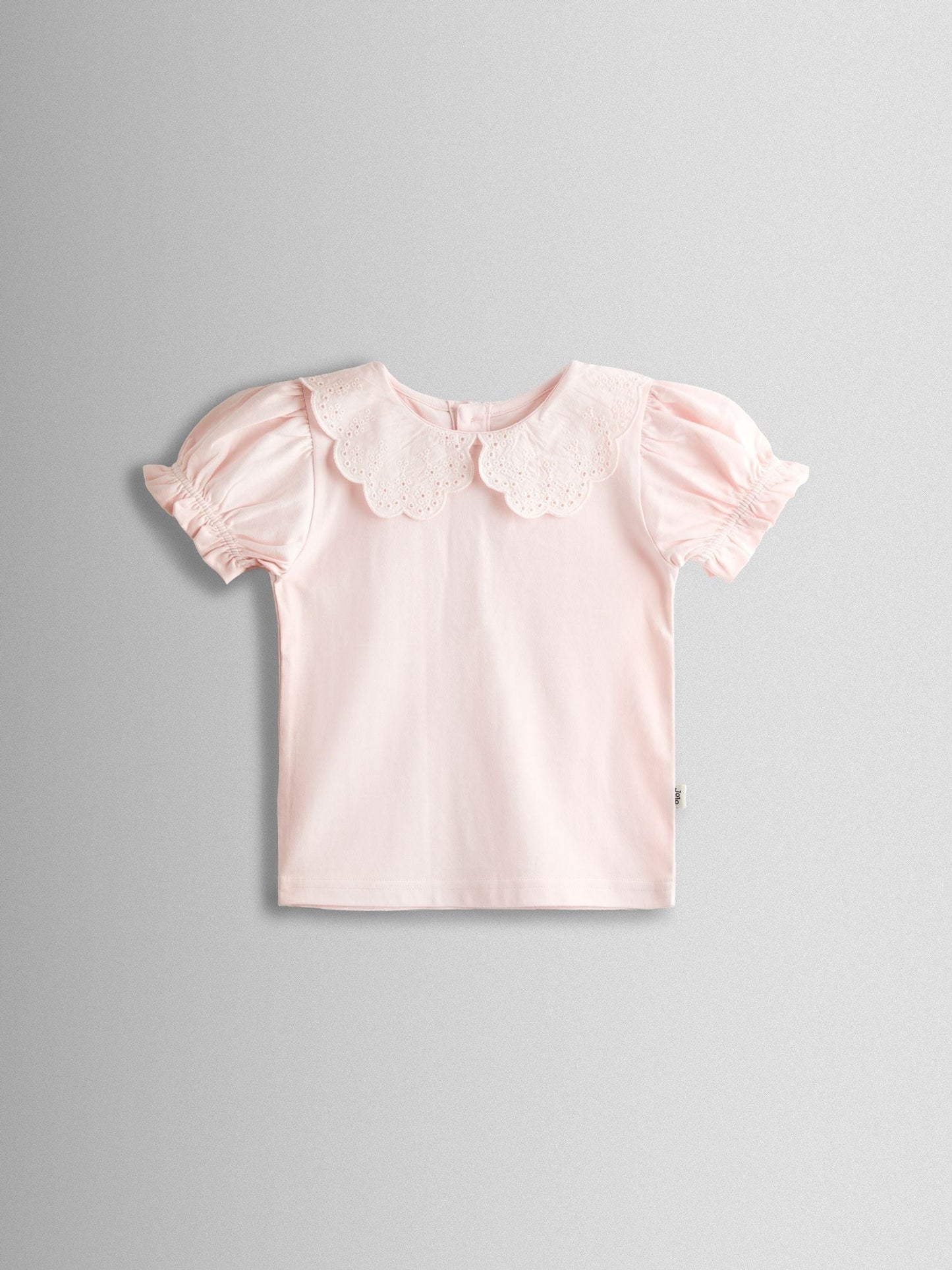 JoJo Maman Bébé Pink Broderie Collar T-shirt image 1
