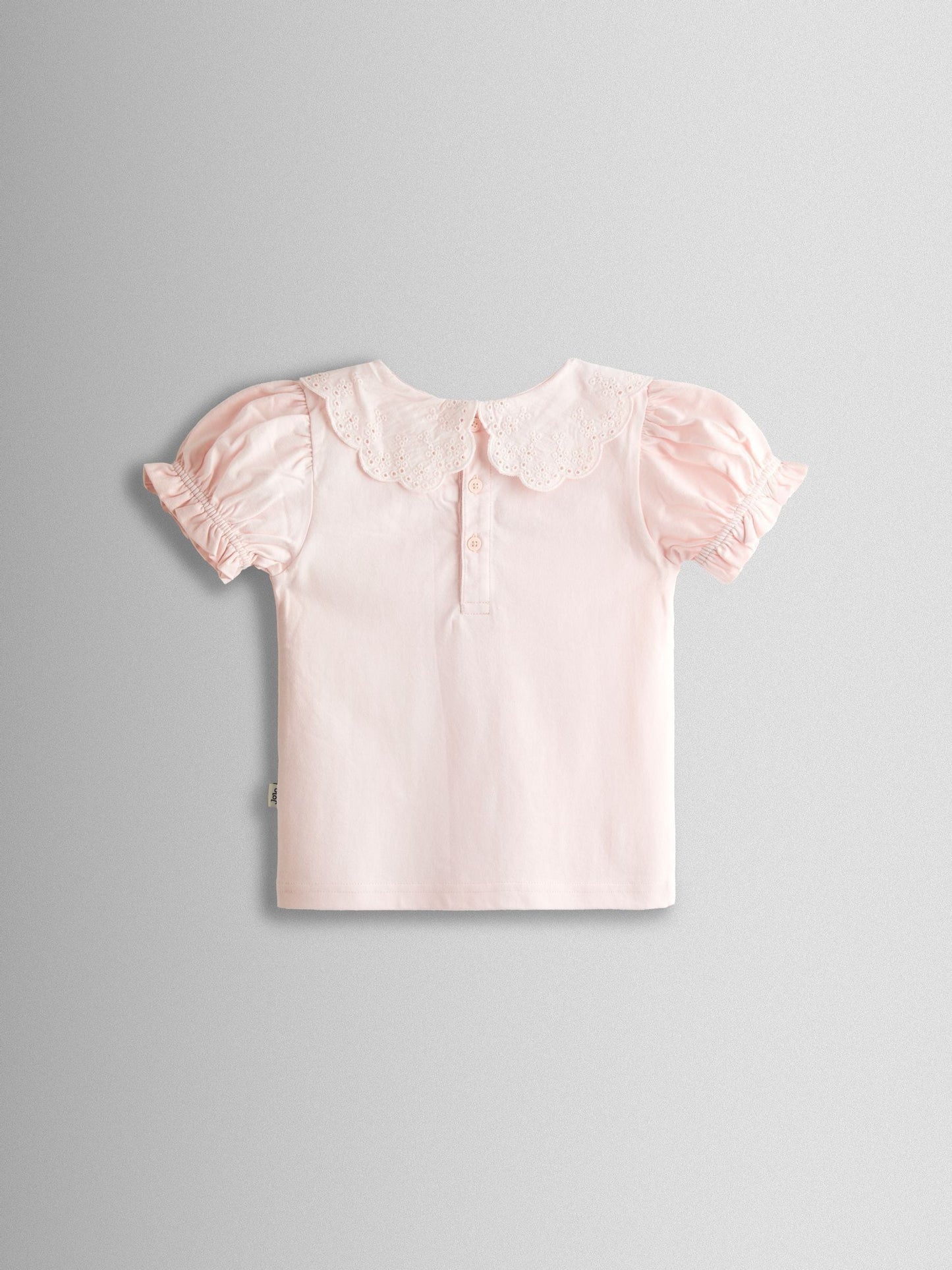 JoJo Maman Bébé Pink Broderie Collar T-shirt image 2