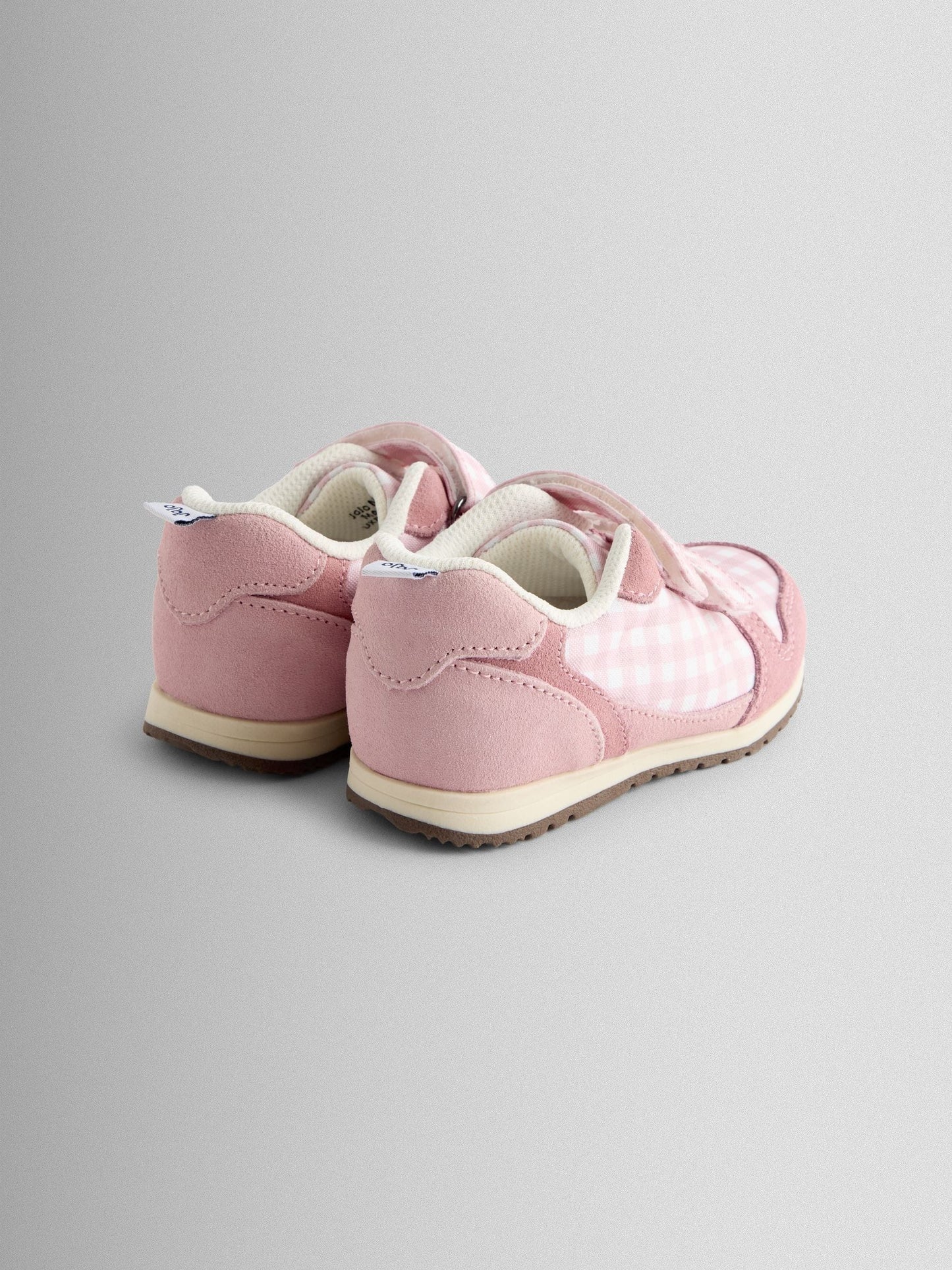 JoJo Maman Bébé Pink Gingham Riptape Trainer image 2