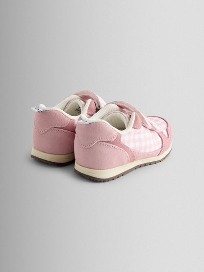 JoJo Maman Bébé Pink Gingham Riptape Trainer image 2