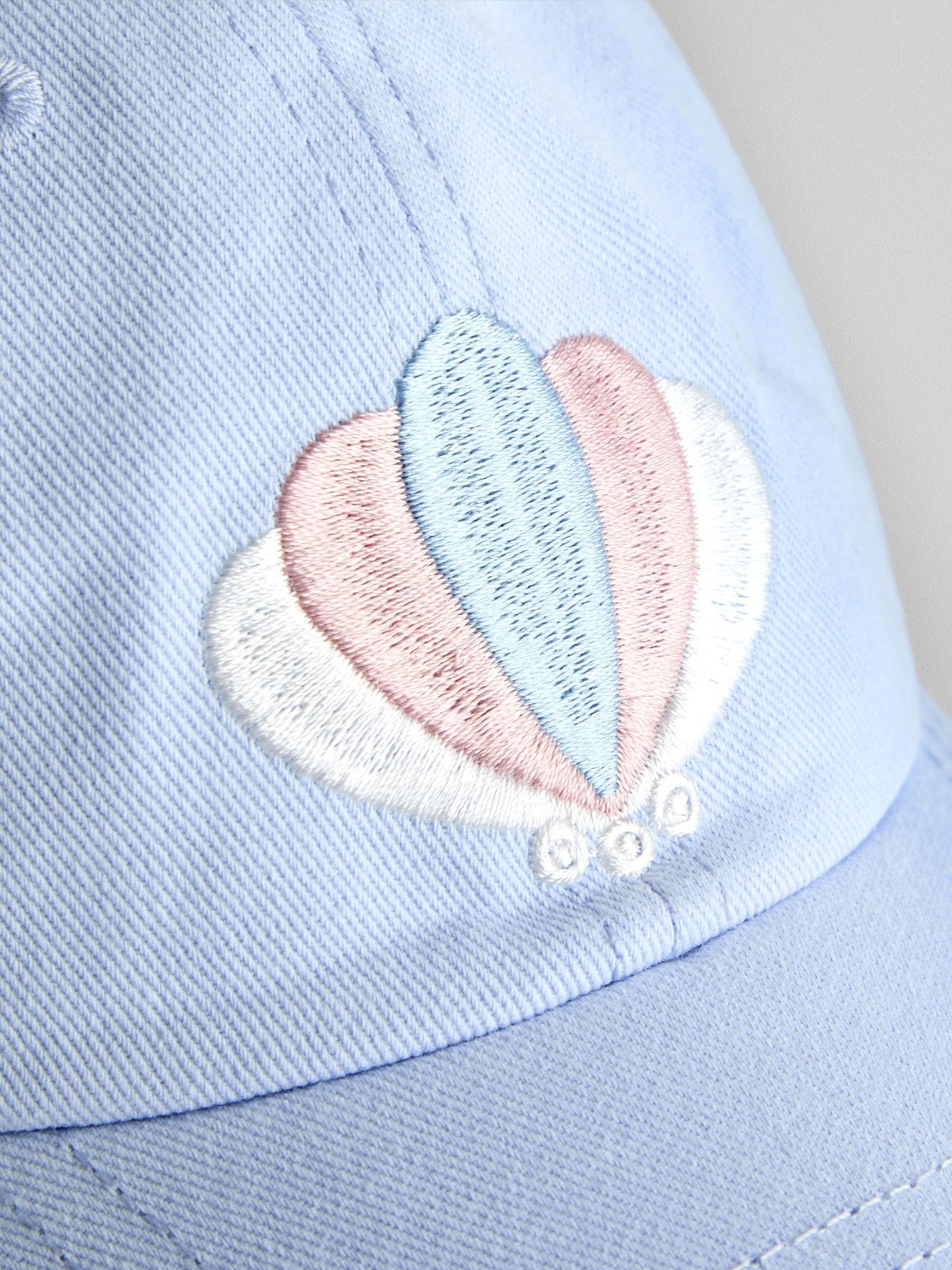 JoJo Maman Bébé Blue Shell Embroidered Cap image 4