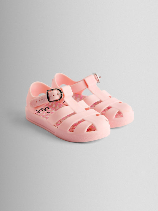 JoJo Maman Bébé Pink Gingham Jelly Sandals image 1