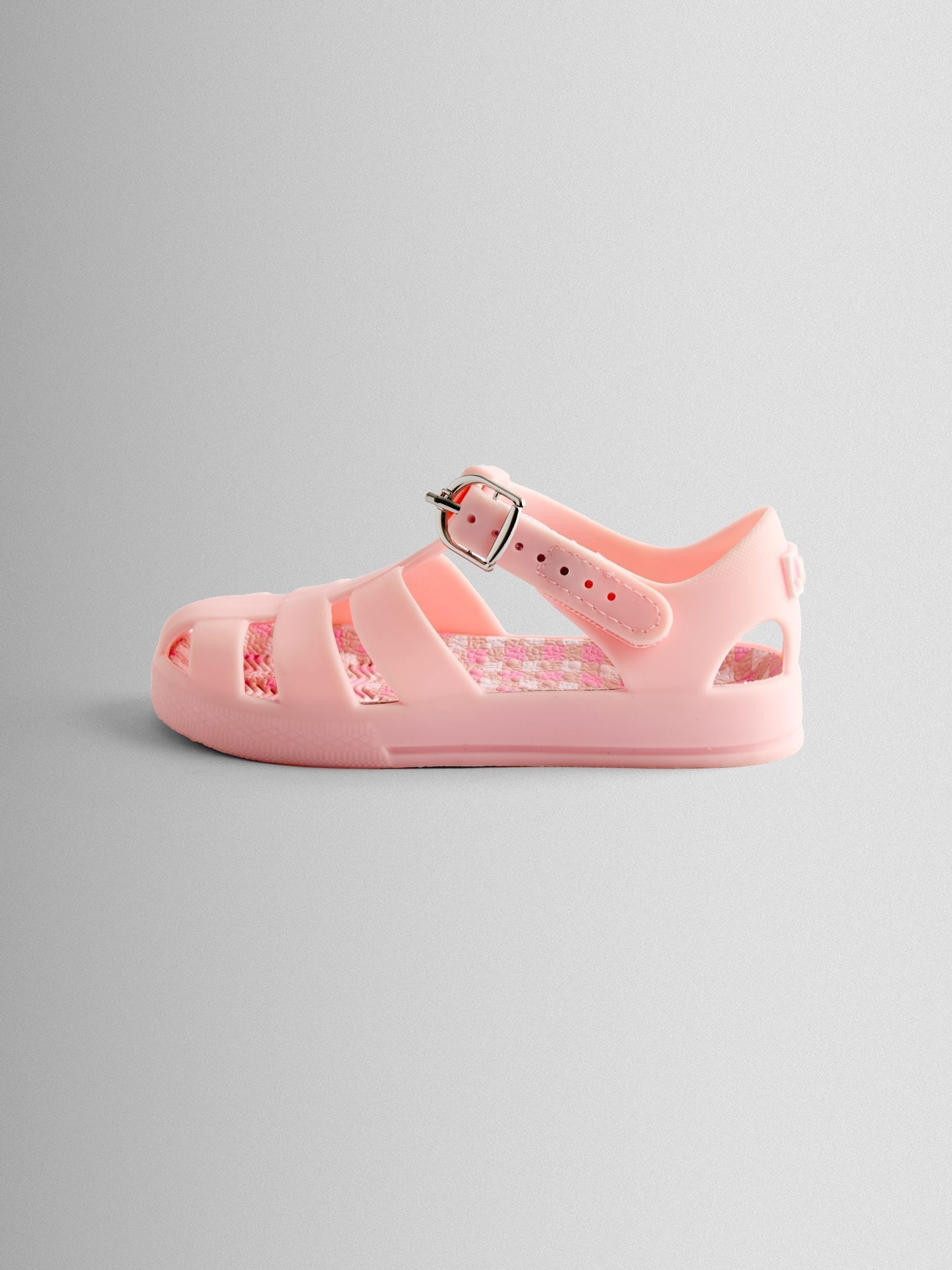JoJo Maman Bébé Pink Gingham Jelly Sandals image 3