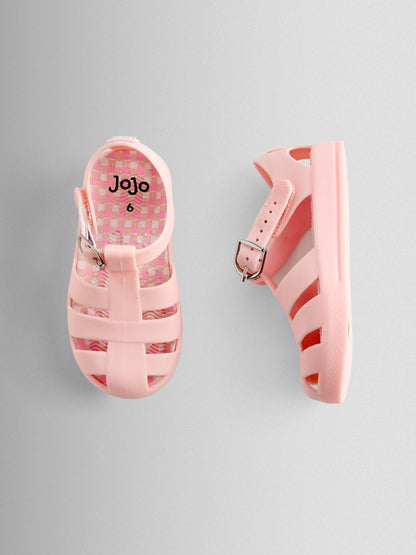 JoJo Maman Bébé Pink Gingham Jelly Sandals image 4