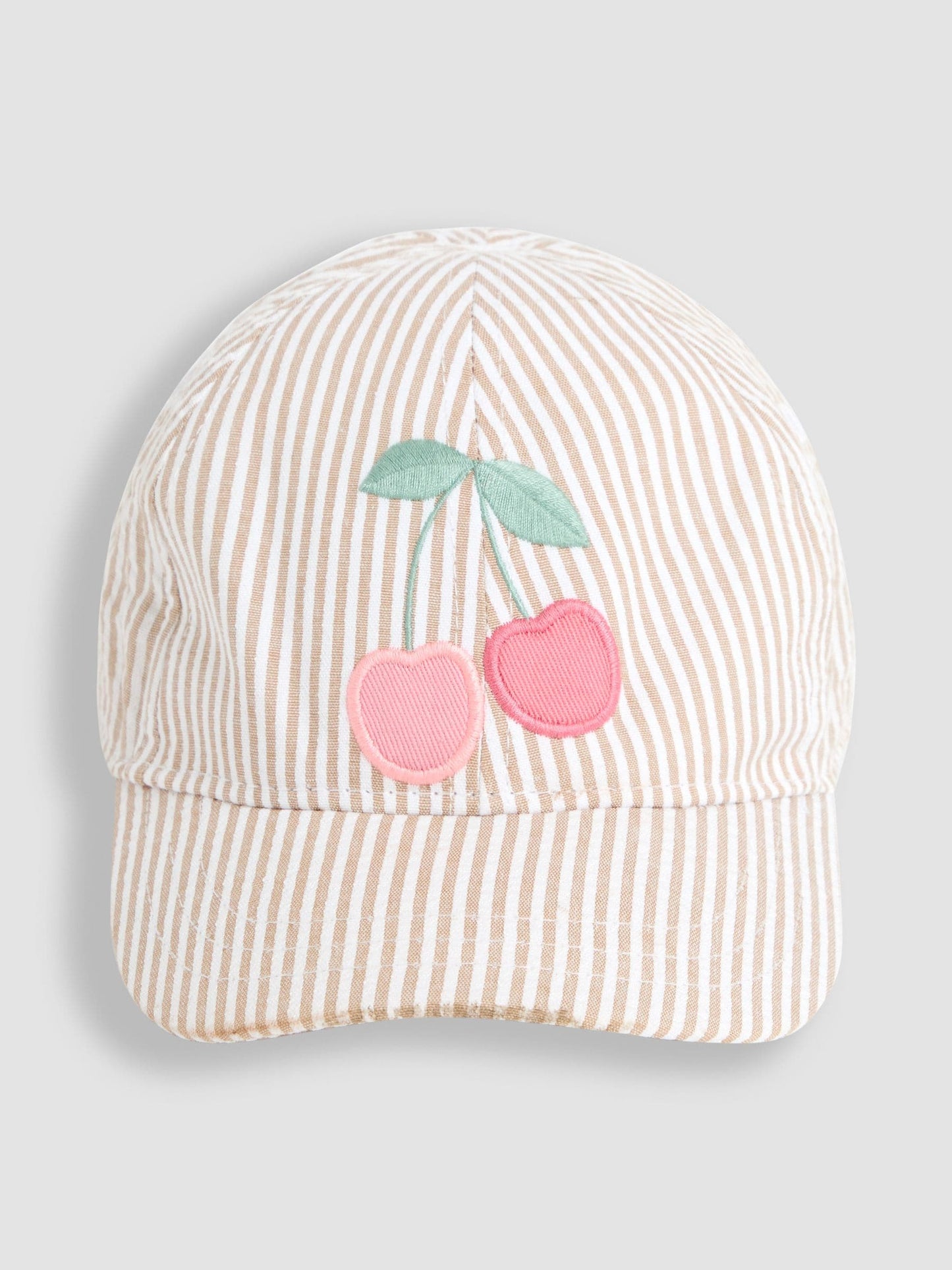 JoJo Maman Bébé Natural Cherry Embroidered Cap image 1