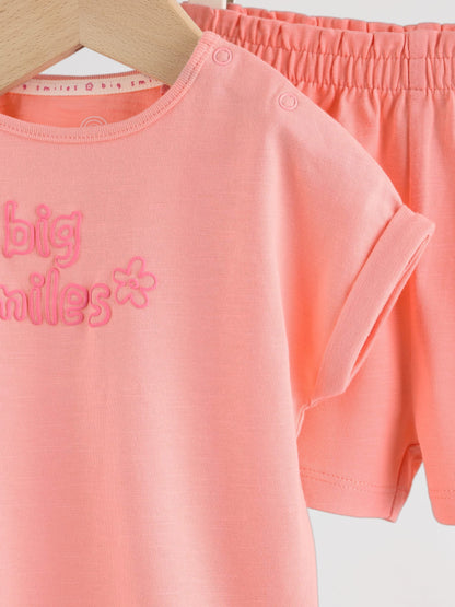 Pink Short Sleeve Baby Top and Short Set 2 Piece (0mths-2yrs) image 7