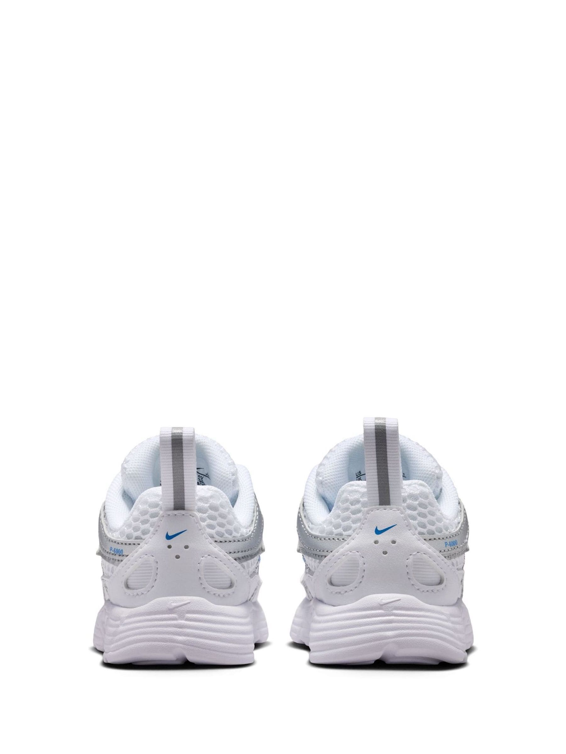 Nike White/Silver Blue Infant P-6000 Trainers image 4