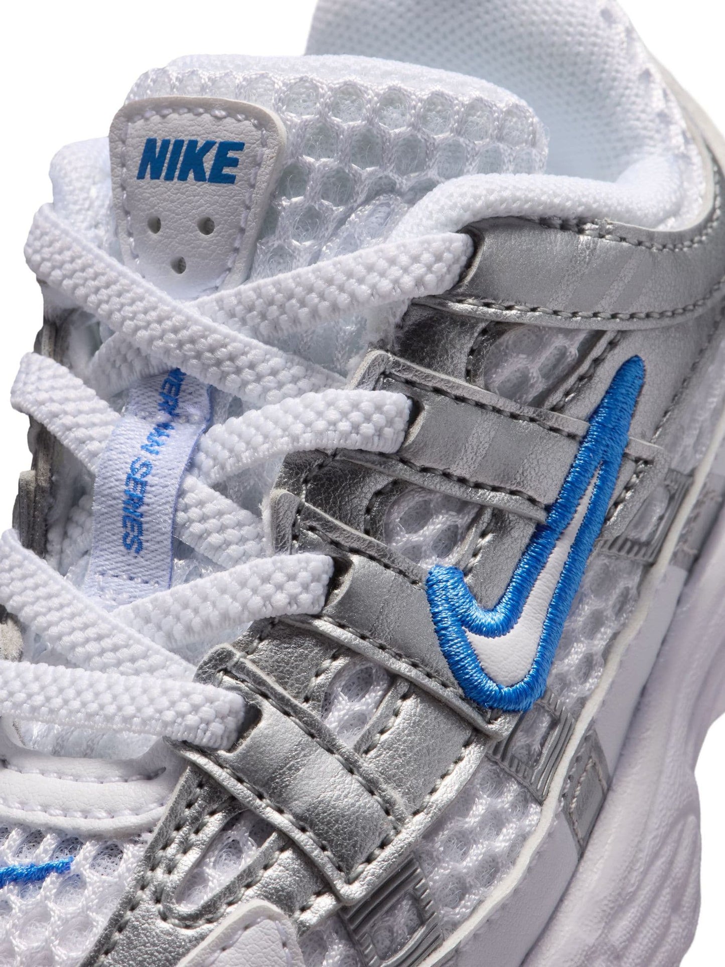 Nike White/Silver Blue Infant P-6000 Trainers image 6