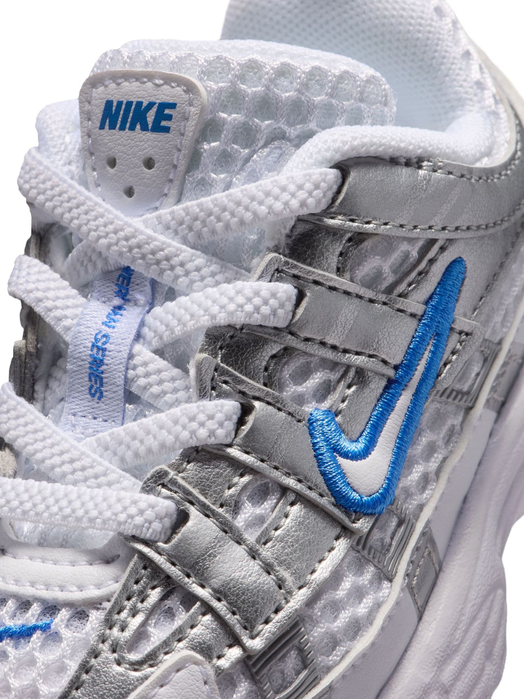 Nike White/Silver Blue Infant P-6000 Trainers image 6