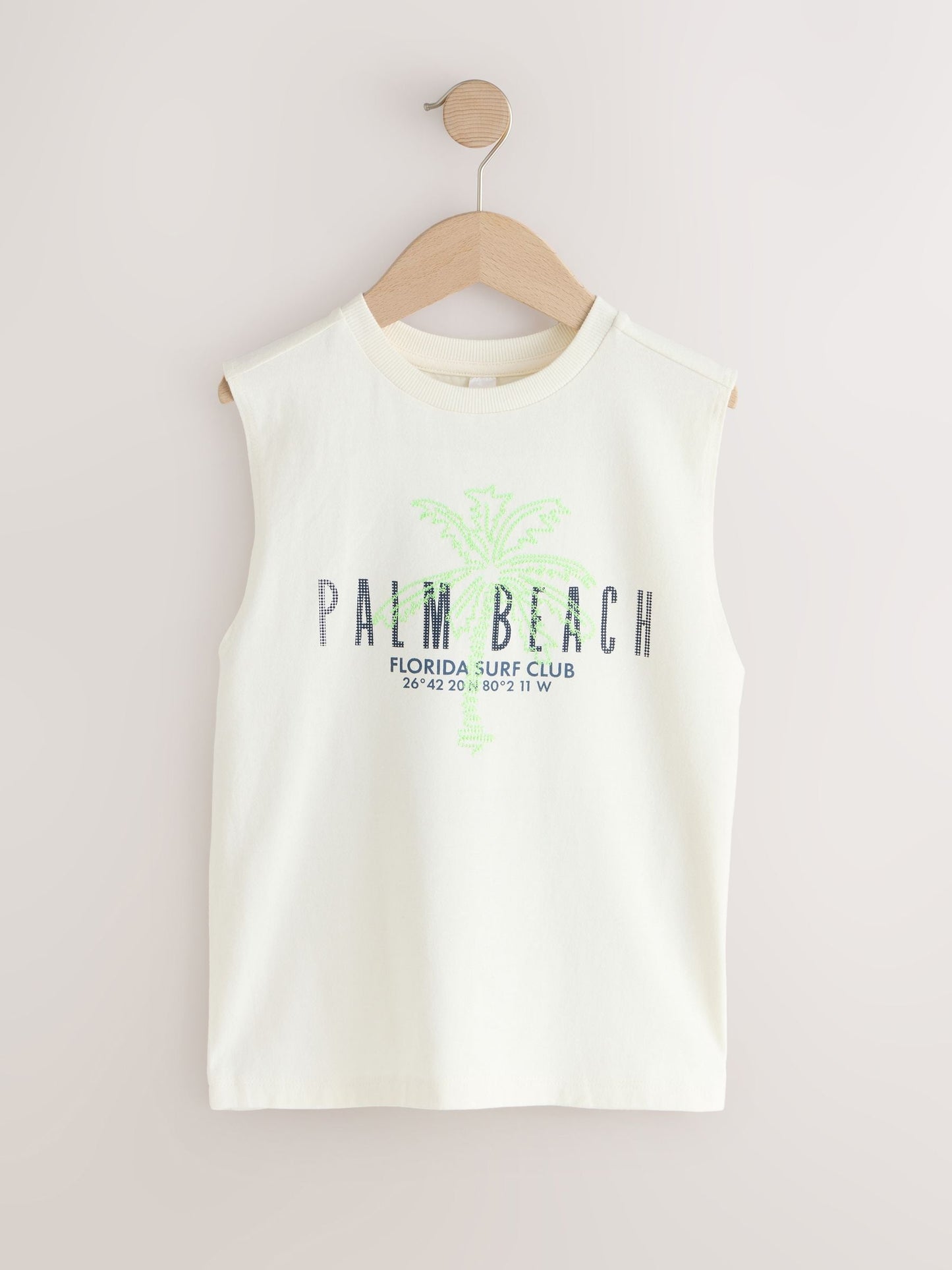 Dsiney Kidz - Ecru Palm Embroidery Tank Vest (3-16yrs) image 5