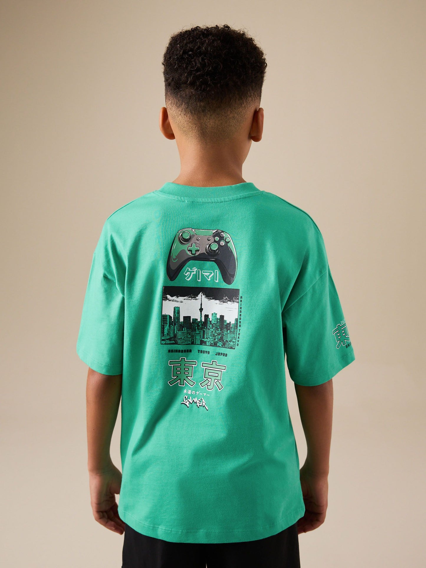 Dsiney Kidz - Green Controller Back Print Short Sleeve Graphic T-Shirt (3-16yrs) image 2