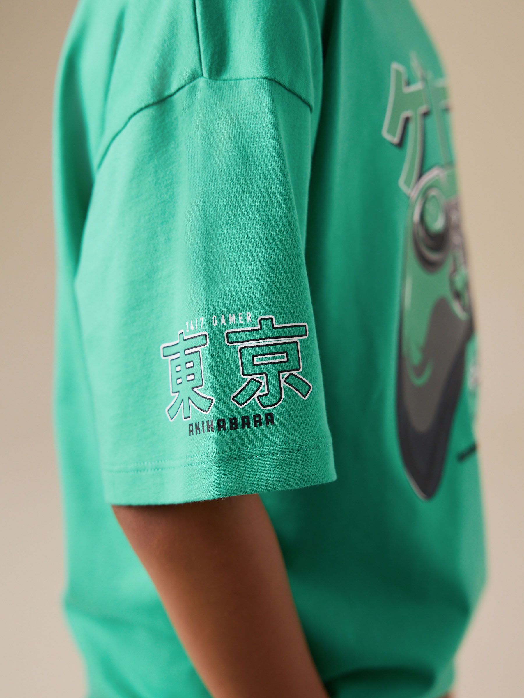Dsiney Kidz - Green Controller Back Print Short Sleeve Graphic T-Shirt (3-16yrs) image 4