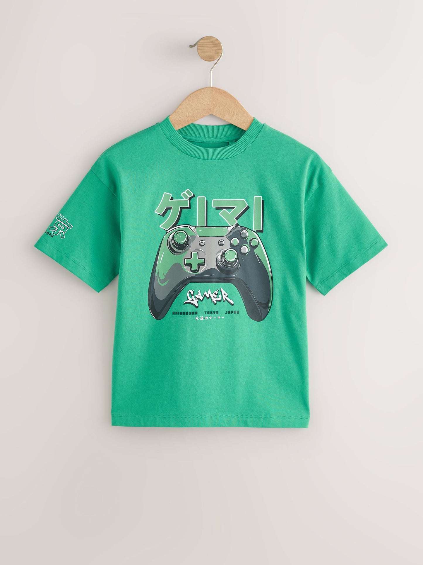 Dsiney Kidz - Green Controller Back Print Short Sleeve Graphic T-Shirt (3-16yrs) image 5