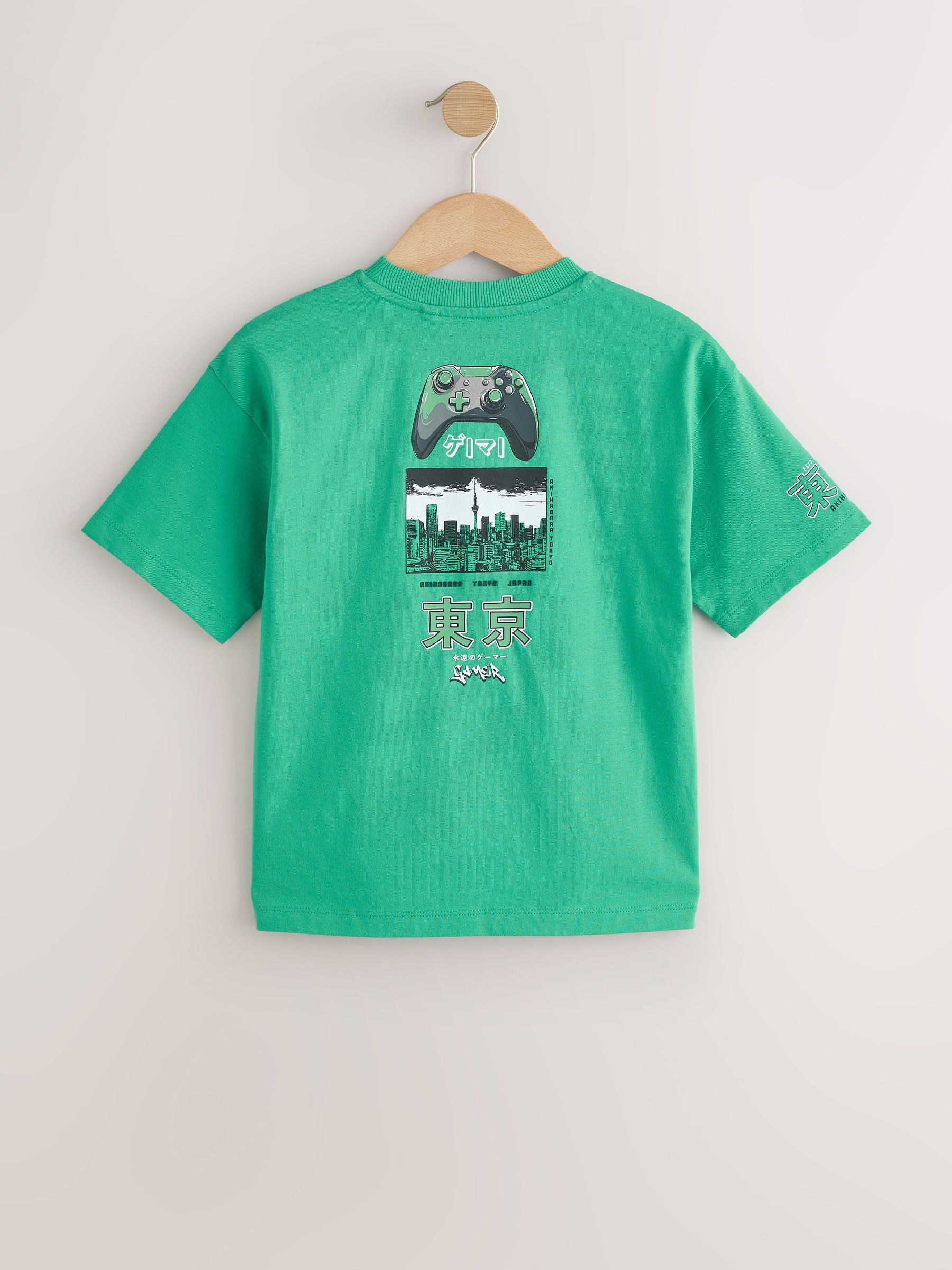 Dsiney Kidz - Green Controller Back Print Short Sleeve Graphic T-Shirt (3-16yrs) image 6