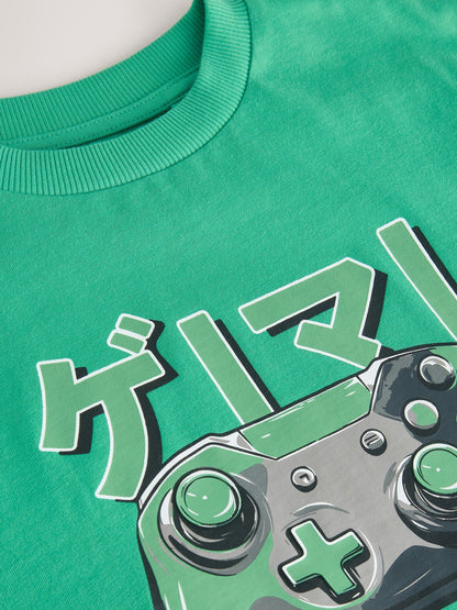 Dsiney Kidz - Green Controller Back Print Short Sleeve Graphic T-Shirt (3-16yrs) image 7