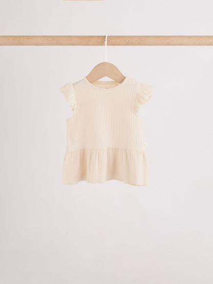 Pink Baby Short Sleeve Peplum T-Shirts 4 Pack (0mths-2yrs) image 4