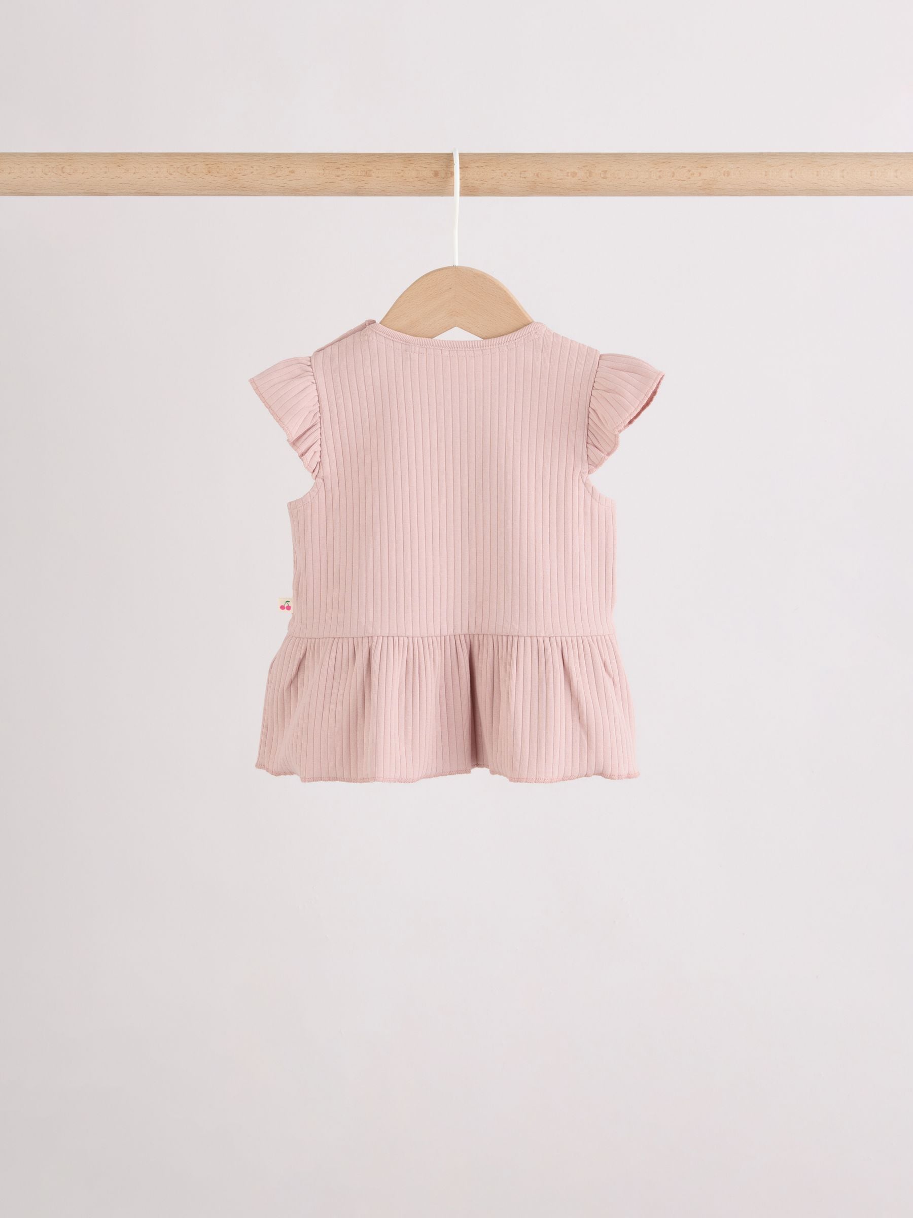 Pink Baby Short Sleeve Peplum T-Shirts 4 Pack (0mths-2yrs) image 5
