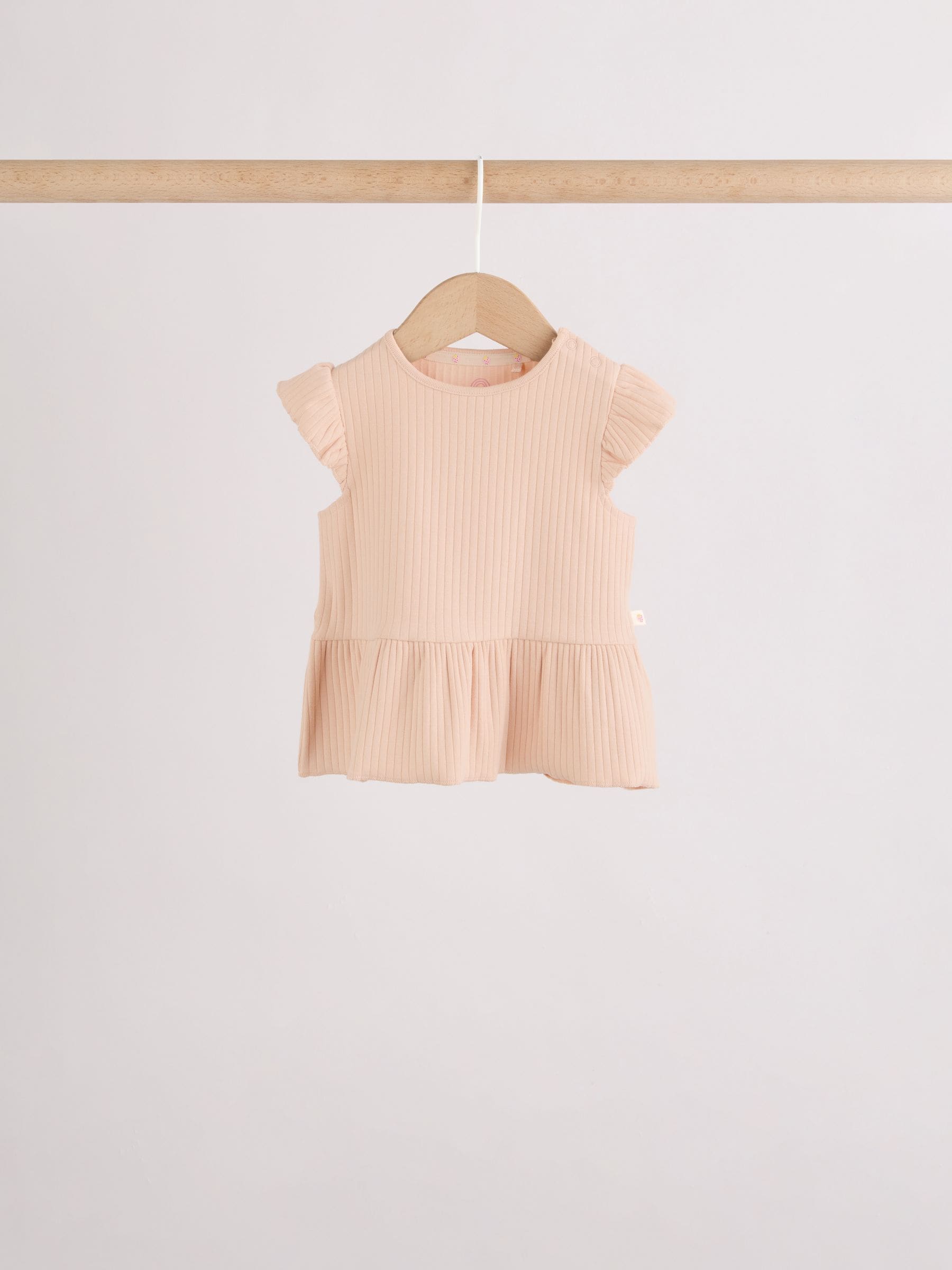 Pink Baby Short Sleeve Peplum T-Shirts 4 Pack (0mths-2yrs) image 6