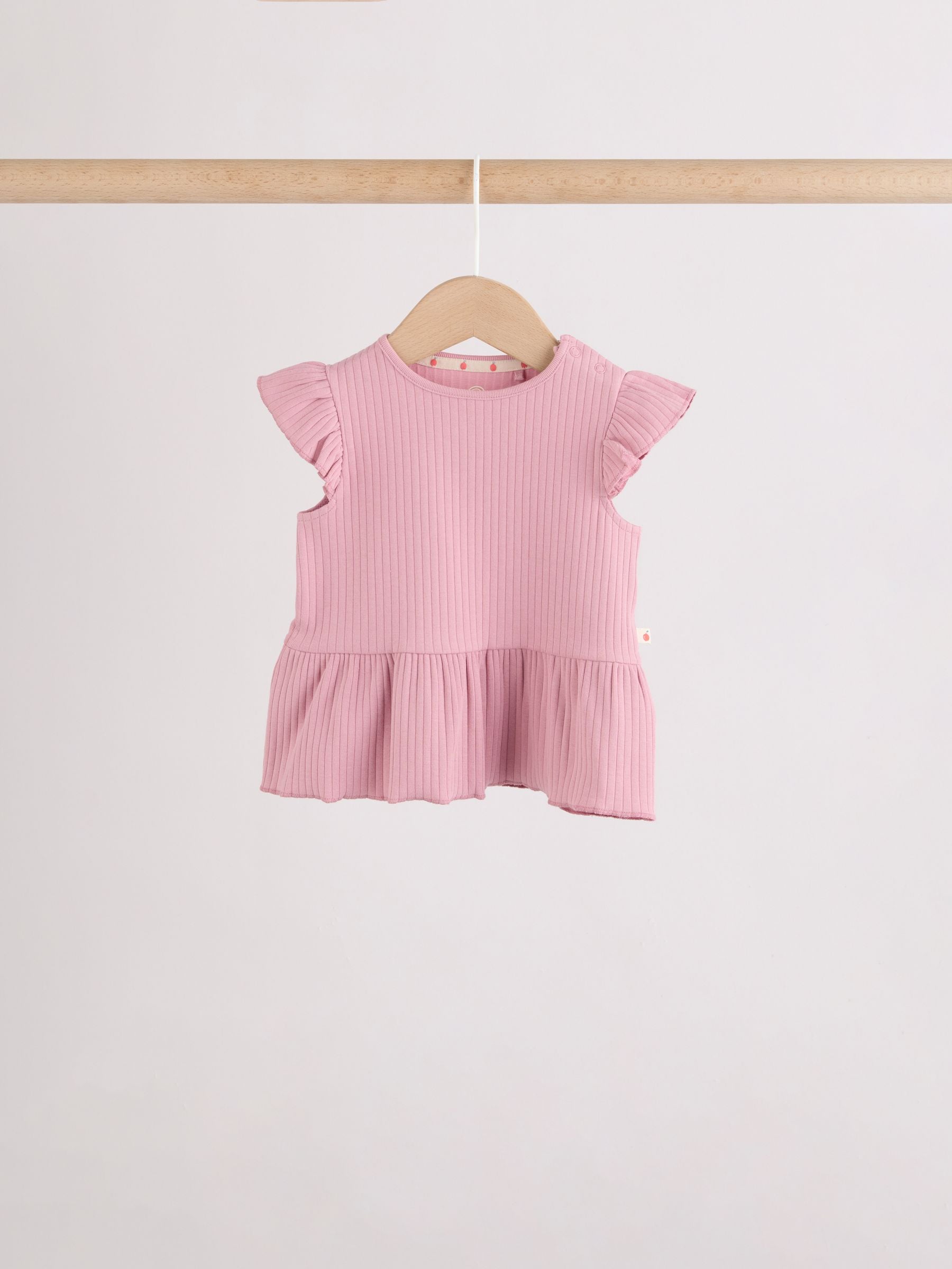 Pink Baby Short Sleeve Peplum T-Shirts 4 Pack (0mths-2yrs) image 7