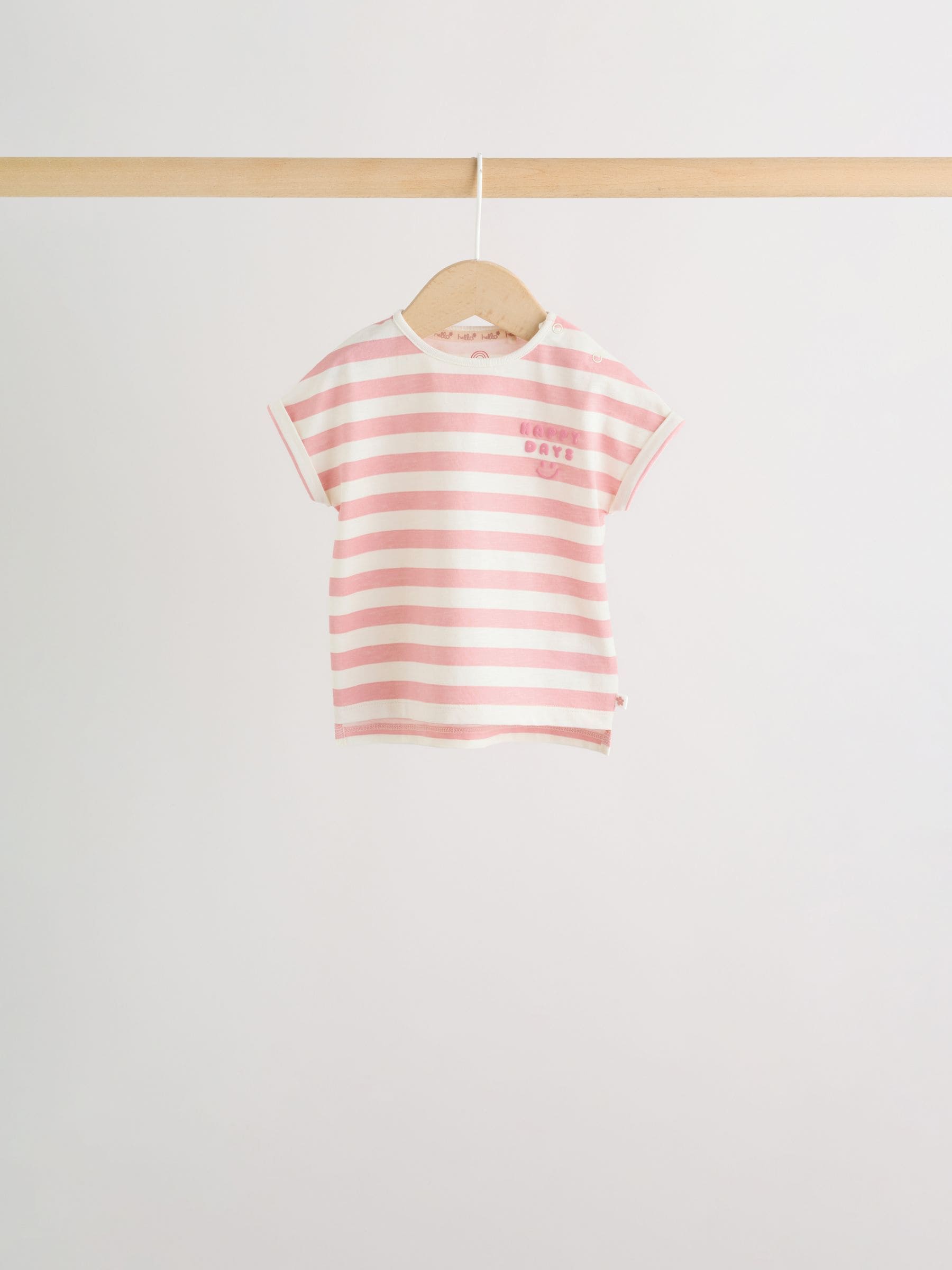Pink Slogan Baby Short Sleeve T-Shirts 4 Pack (0mths-2yrs) image 4