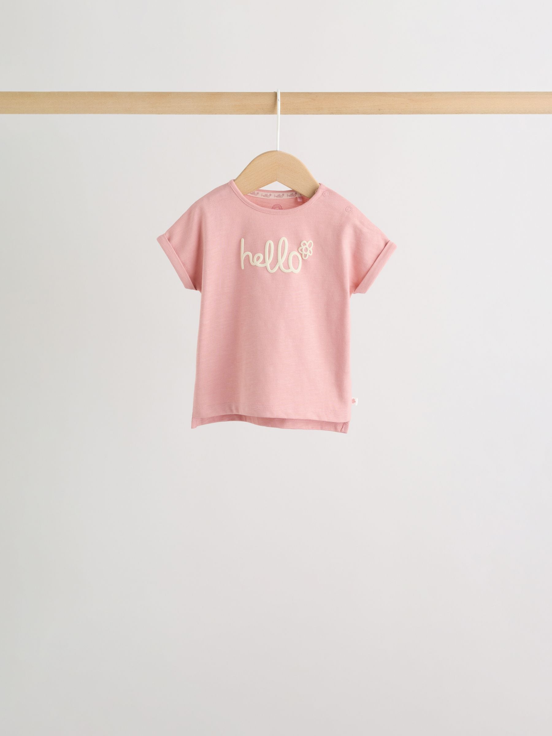Pink Slogan Baby Short Sleeve T-Shirts 4 Pack (0mths-2yrs) image 5