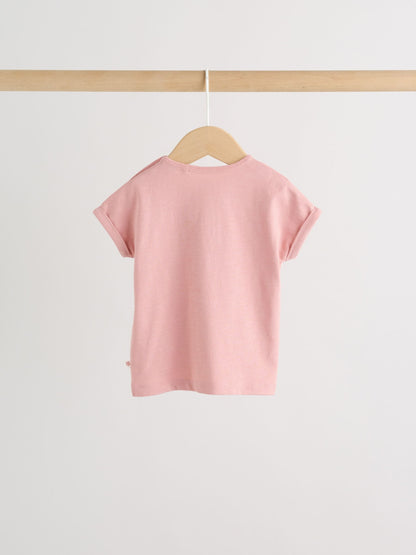 Pink Slogan Baby Short Sleeve T-Shirts 4 Pack (0mths-2yrs) image 7