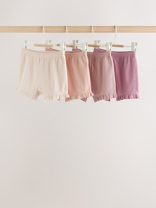 Pink Baby Shorts 4 Pack (0mths-2yrs) image 1