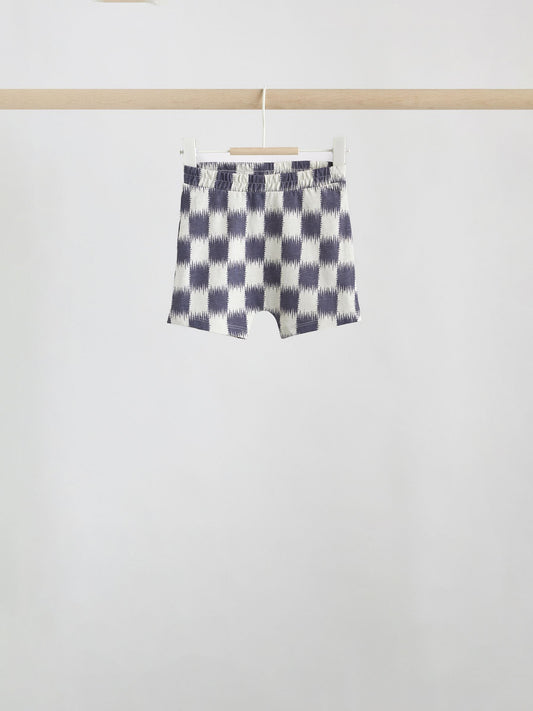 Grey/Blue Wave Print Tops and Shorts Baby Set 6 Piece (0mths-3yrs) image 3