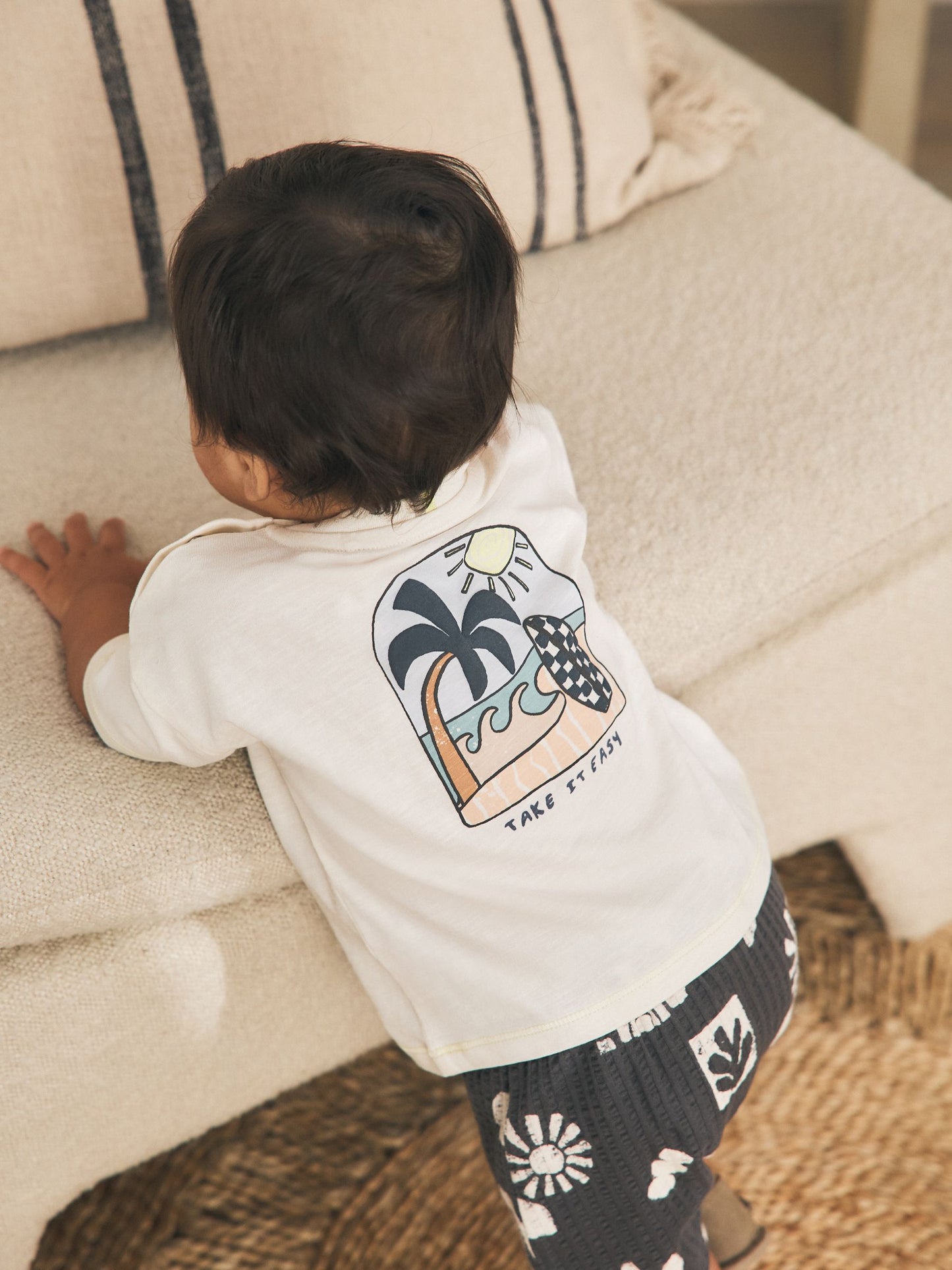 Grey/White Palm Top and Shorts Baby Set (0mths-2yrs) image 1