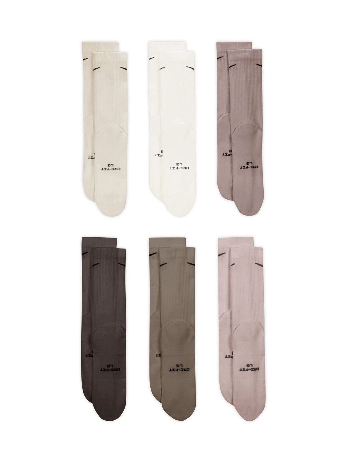 Nike Natural Multi Everyday Crew Socks 6 Pack - image 3