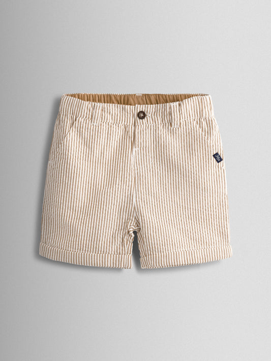 JoJo Maman Bébé Natural Seersucker Stripe Shorts image 1