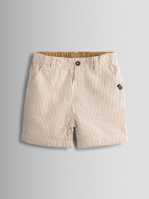 JoJo Maman Bébé Natural Seersucker Stripe Shorts image 1
