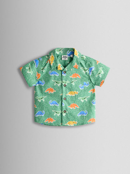 Dsiney Kidz - JoJo Maman Bébé Khaki Green Dino Print Shirt image 1