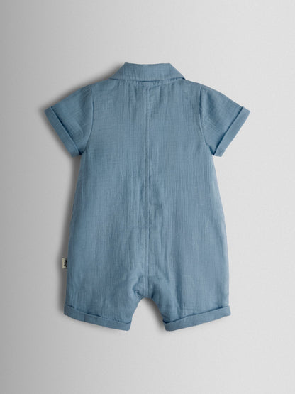 JoJo Maman Bébé Blue Safari Palm Tree Cheesecloth Shirt image 2