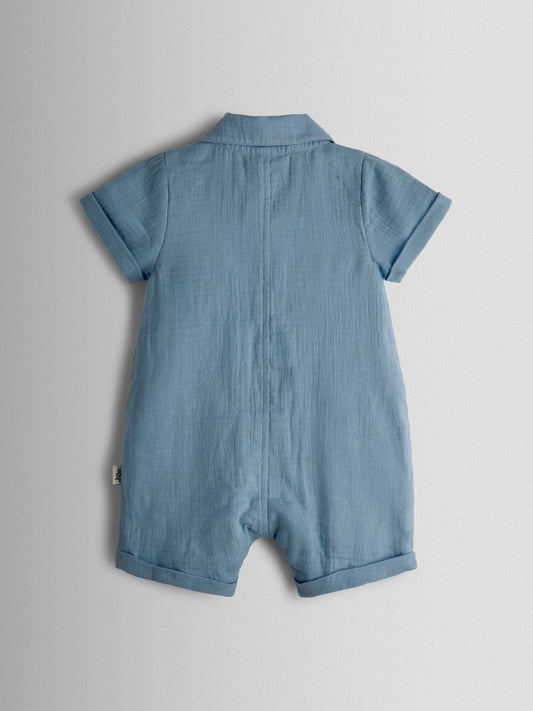 JoJo Maman Bébé Blue Safari Palm Tree Cheesecloth Shirt image 2