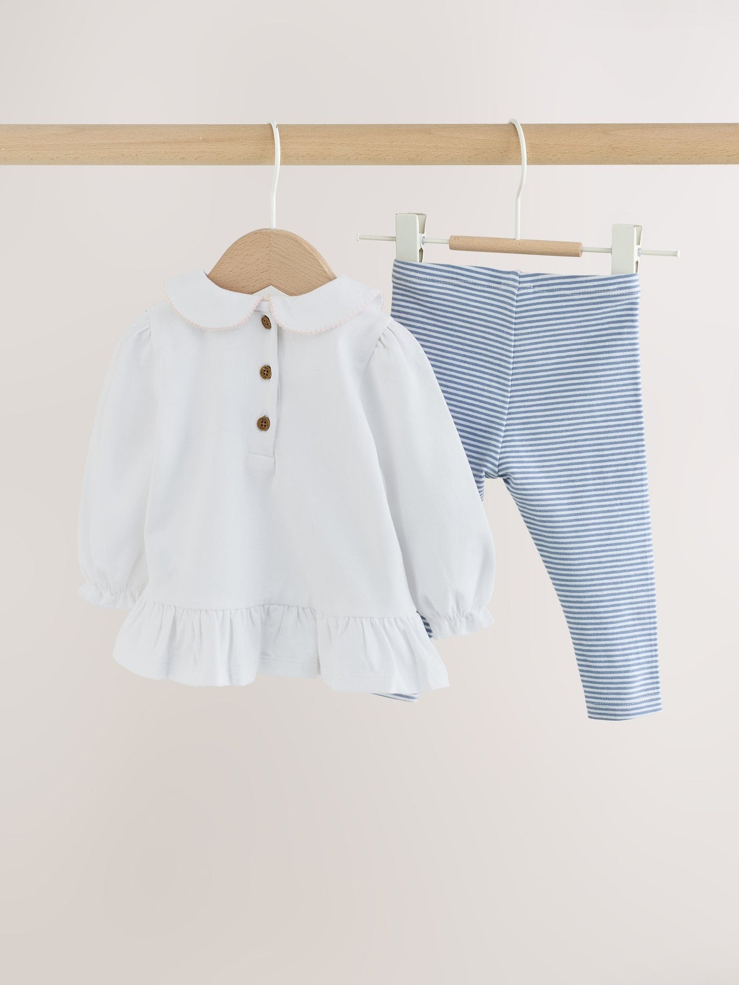 Dsiney Kidz - White/Blue Bear Baby T-Shirt And Leggings 2 Piece Set (0mths-2yrs) image 4