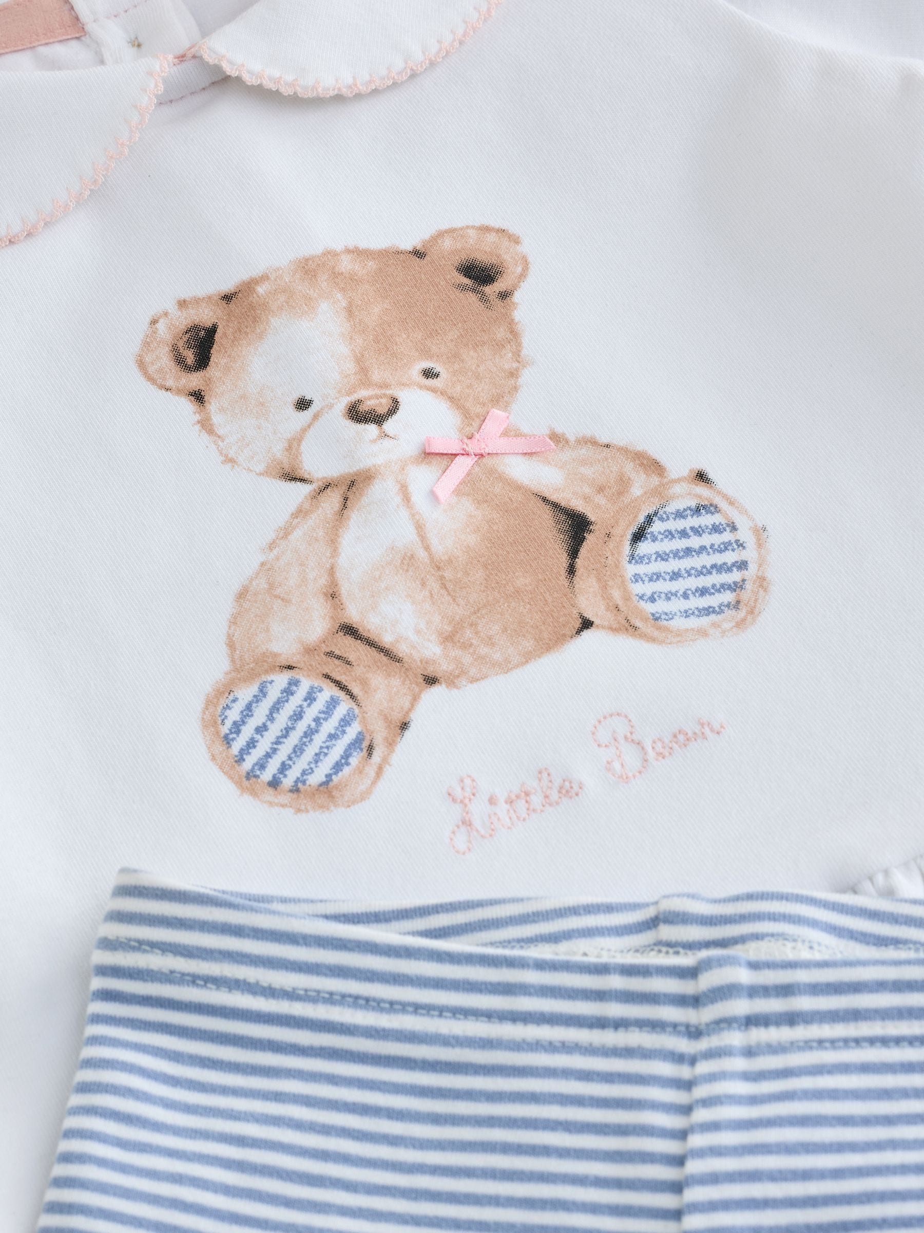 Dsiney Kidz - White/Blue Bear Baby T-Shirt And Leggings 2 Piece Set (0mths-2yrs) image 7