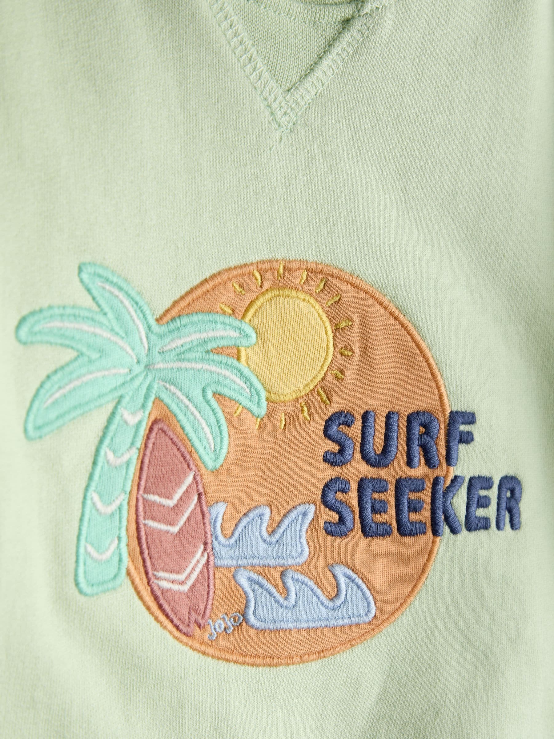 Dsiney Kidz - JoJo Maman Bébé Sage Green Surf Seeker Appliqué Sweatshirt image 3