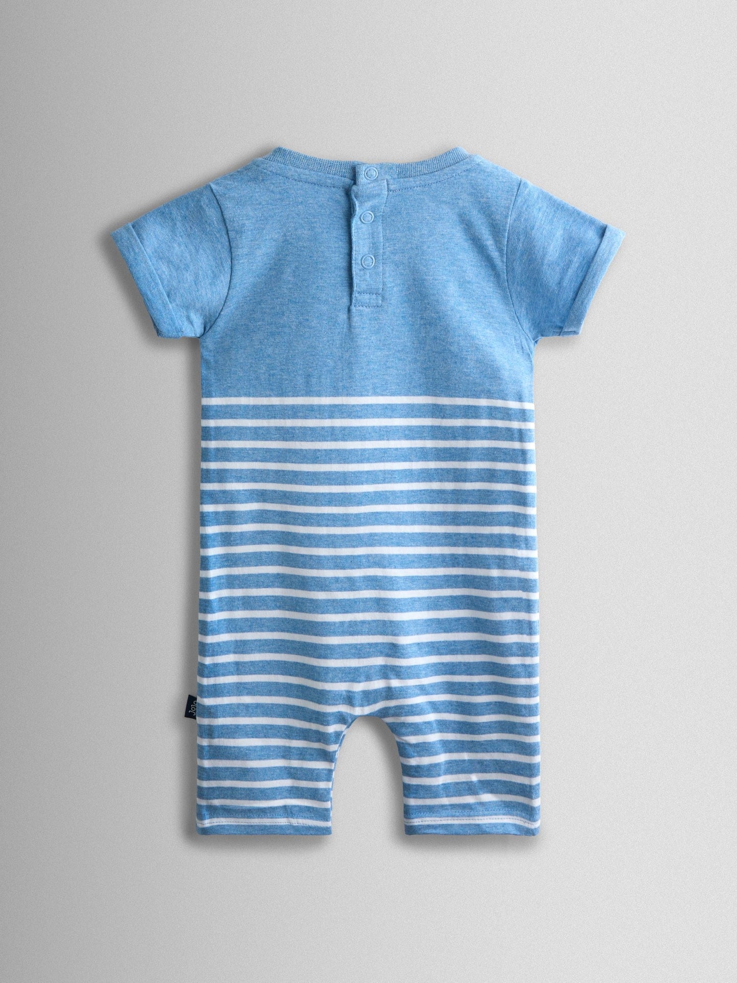 JoJo Maman Bébé Light Blue Crab Character Appliqué Romper image 2