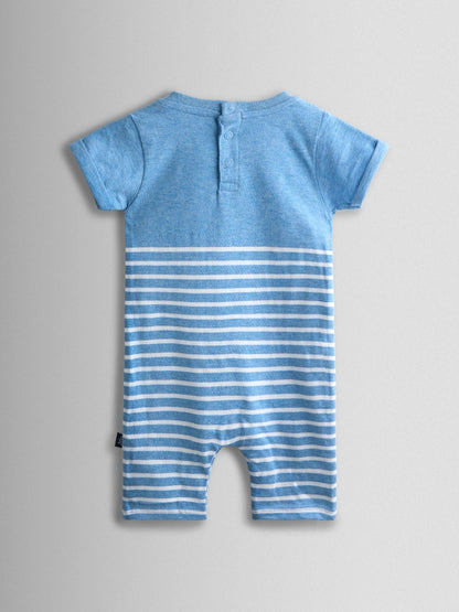 JoJo Maman Bébé Light Blue Crab Character Appliqué Romper image 2